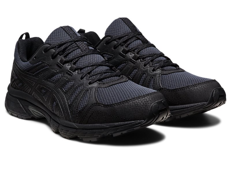 Men's Asics Gel-ventuRE 7 Trail Running Shoes Black/Black Canada | CA7873-633