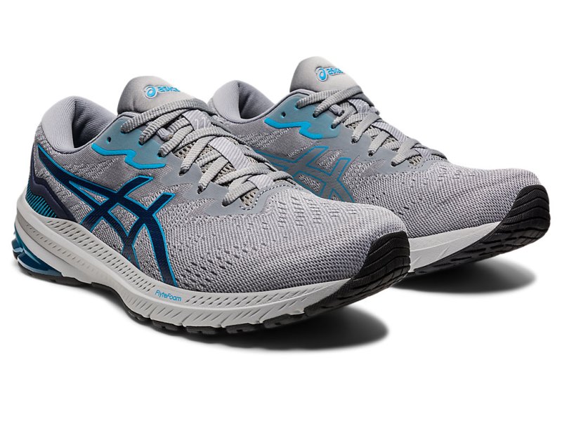 Men's Asics Gt-1000 11 Running Shoes Piedmont Grey/Indigo Blue Canada | CA1362-455