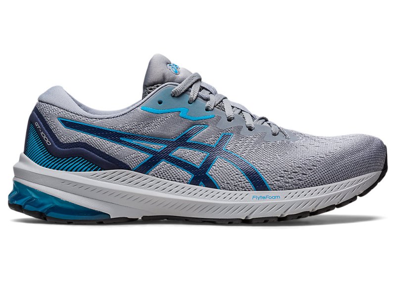 Men\'s Asics Gt-1000 11 Running Shoes Piedmont Grey/Indigo Blue Canada | CA1362-455