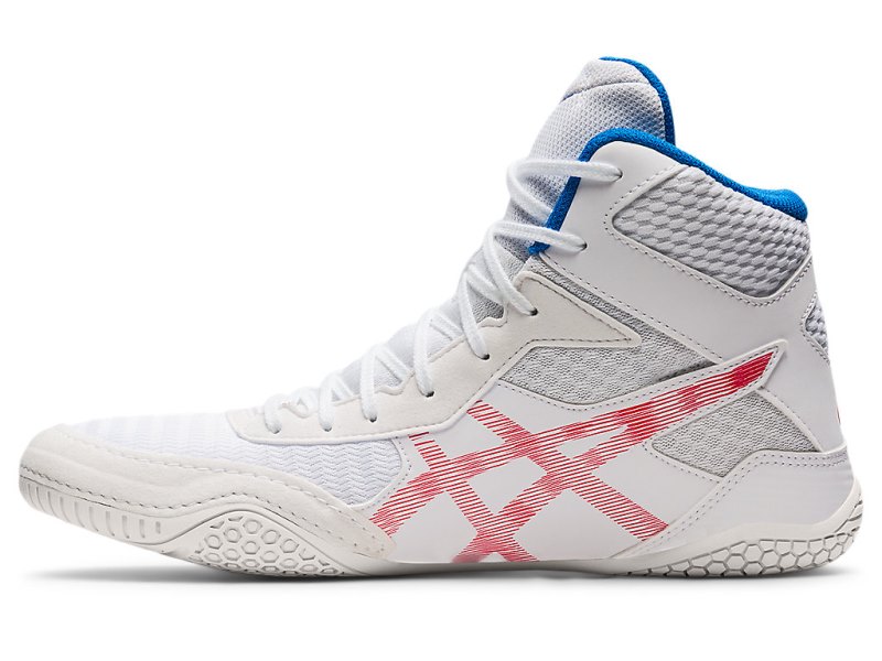 Men's Asics Matcontrol 2 Wrestling Shoes White/Electric Red Canada | CA9639-469