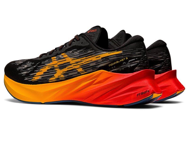 Men's Asics Novablast 3 Running Shoes Black/Amber Canada | CA3085-888