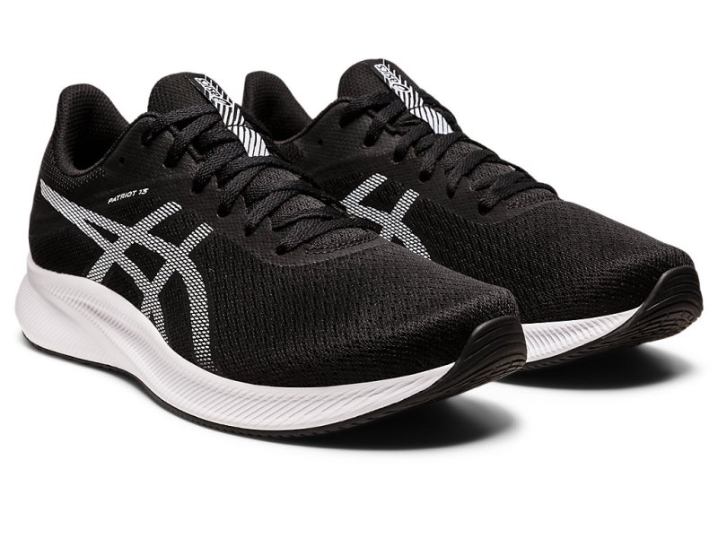 Men's Asics Patriot 13 Running Shoes Black/White Canada | CA9253-267