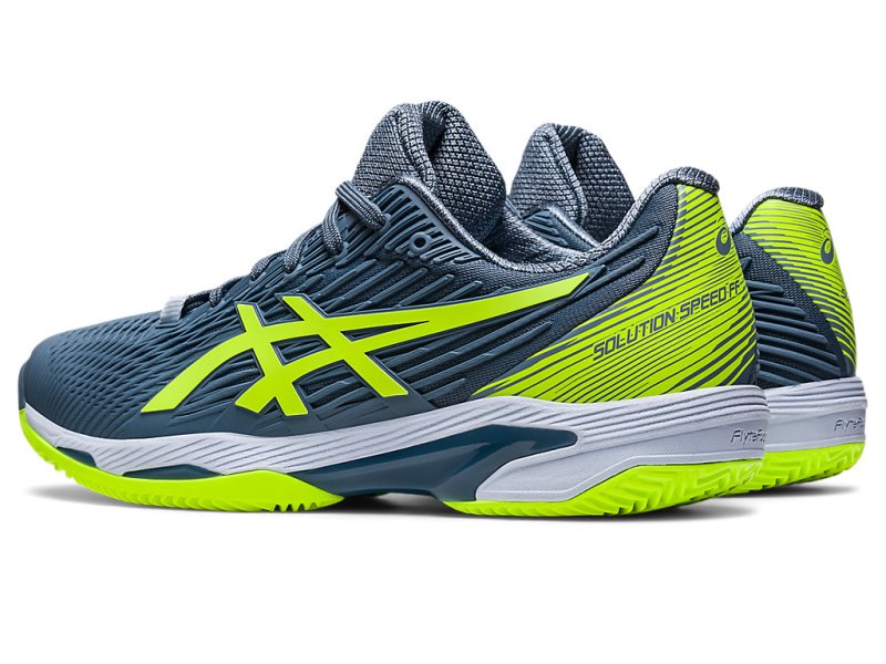 Men's Asics Solution Speed FF 2 Clay Tennis Shoes Steel Blue/Hazard Green Canada | CA2828-750