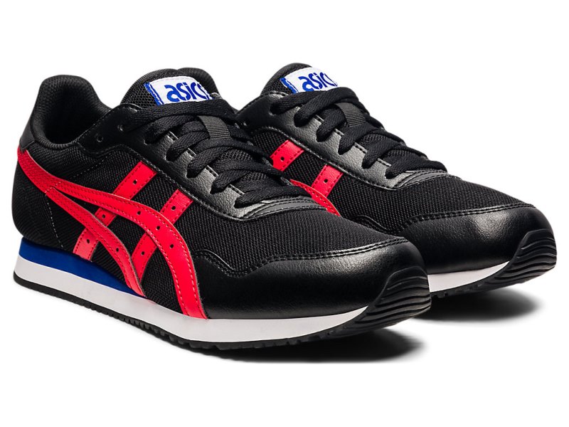 Men's Asics Tiger Runner Sneakers Black/Electric Red Canada | CA3058-277