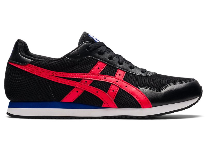 Men\'s Asics Tiger Runner Sneakers Black/Electric Red Canada | CA3058-277