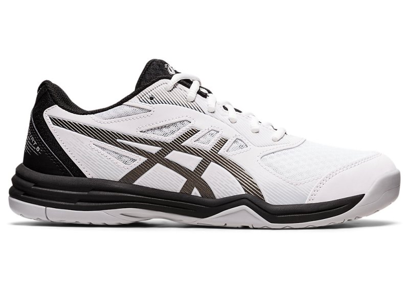 Men\'s Asics Upcourt 5 Volleyball Shoes White/Gunmetal Canada | CA9907-545