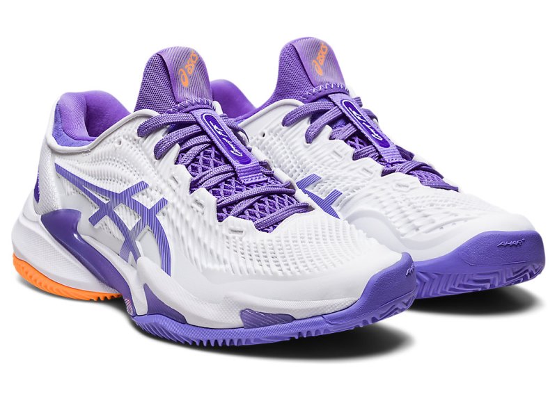 Women's Asics Court FF 3 Clay Tennis Shoes White/Amethyst Canada | CA8852-237