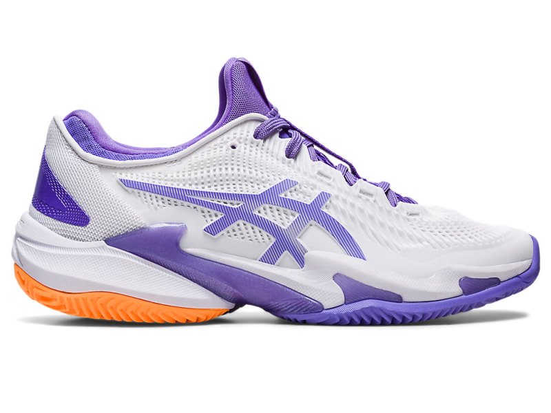 Women\'s Asics Court FF 3 Clay Tennis Shoes White/Amethyst Canada | CA8852-237