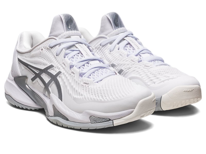 Women's Asics Court FF 3 Tennis Shoes White/Pure Silver Canada | CA4465-212