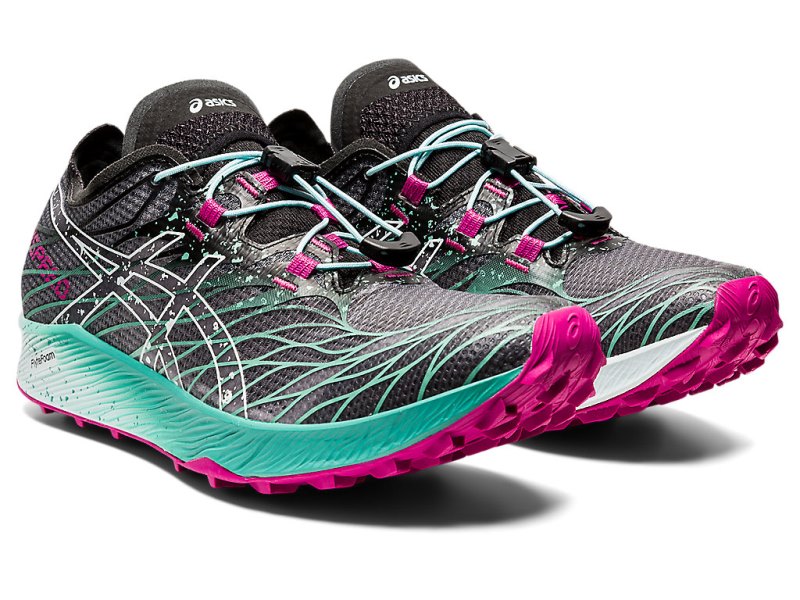 Women's Asics Fujispeed Trail Running Shoes Black/Soothing Sea Canada | CA3228-881