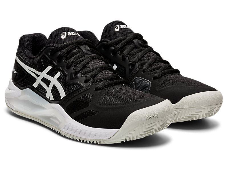 Women's Asics Gel-challenger 13 Clay Tennis Shoes Black/White Canada | CA2631-873