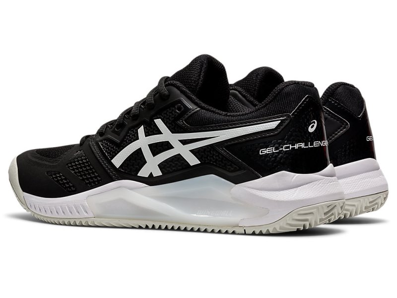 Women's Asics Gel-challenger 13 Clay Tennis Shoes Black/White Canada | CA2631-873