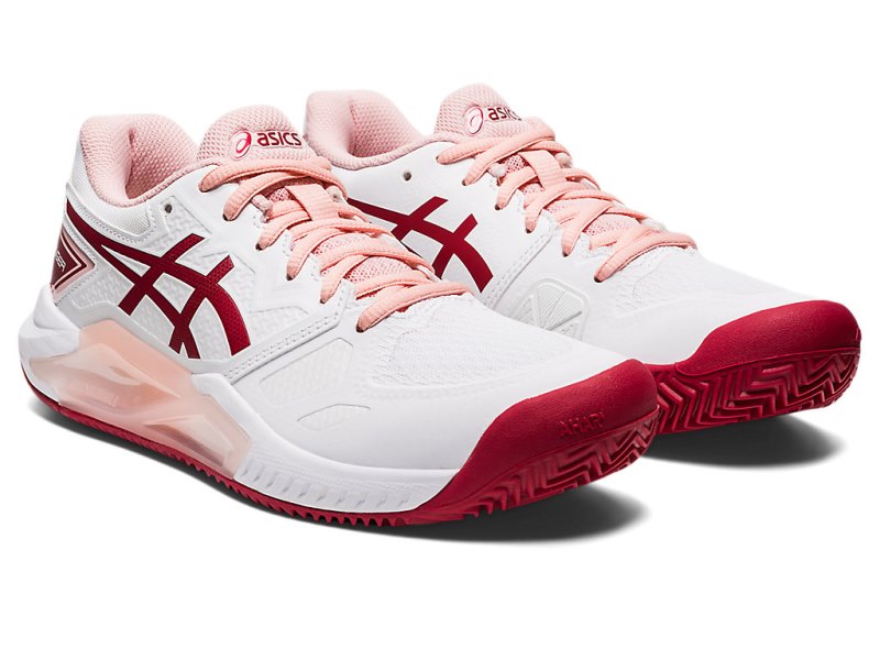 Women's Asics Gel-challenger 13 Clay Tennis Shoes White/Cranberry Canada | CA4645-891