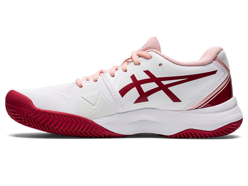 Women's Asics Gel-challenger 13 Clay Tennis Shoes White/Cranberry Canada | CA4645-891