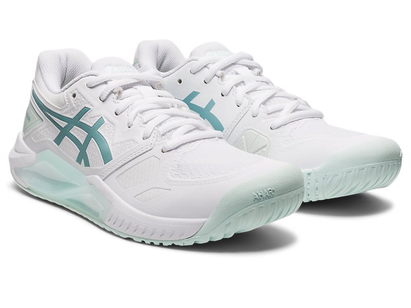 Women's Asics Gel-challenger 13 Tennis Shoes White/Smoke Blue Canada | CA5731-680