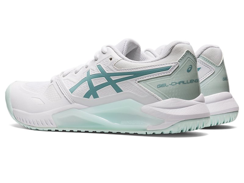 Women's Asics Gel-challenger 13 Tennis Shoes White/Smoke Blue Canada | CA5731-680