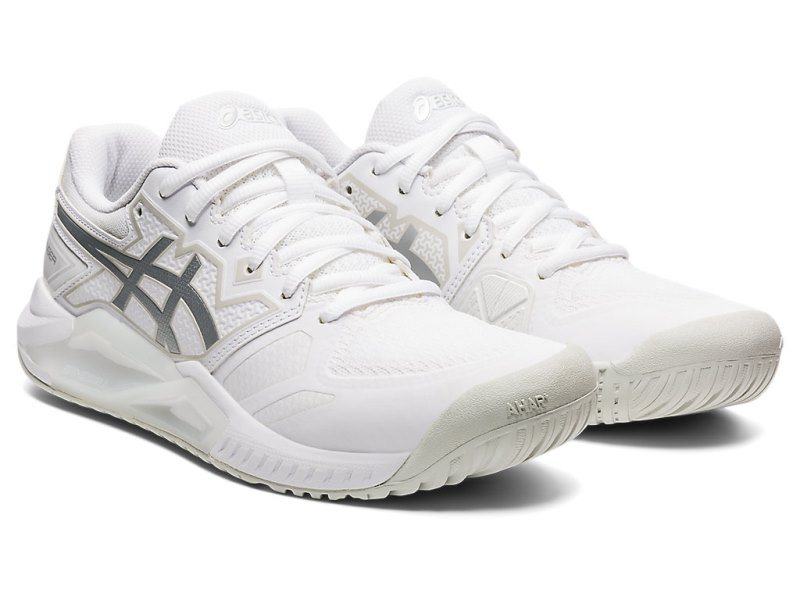 Women's Asics Gel-challenger 13 Tennis Shoes White/Pure Silver Canada | CA8737-843