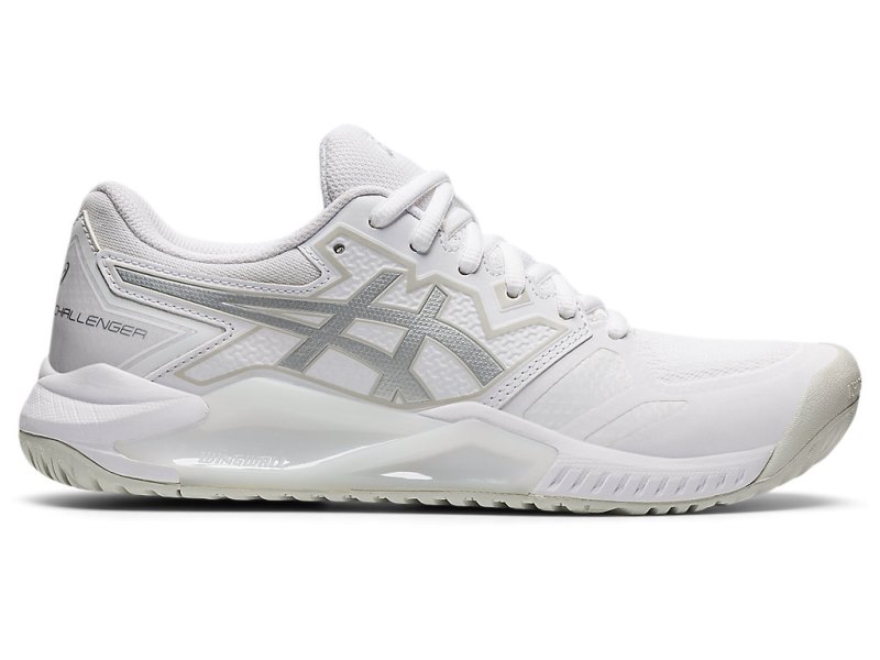 Women\'s Asics Gel-challenger 13 Tennis Shoes White/Pure Silver Canada | CA8737-843