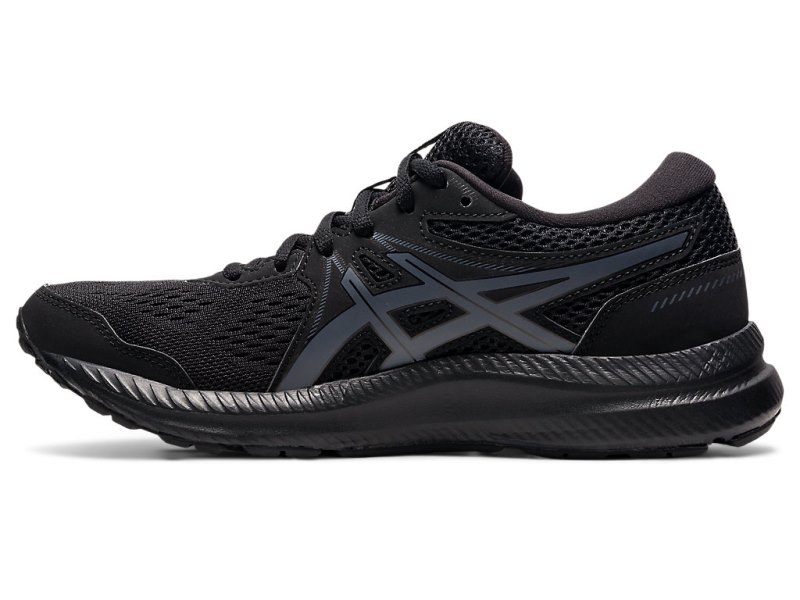 Women's Asics Gel-contend 7 (D) Running Shoes Black/Carrier Grey Canada | CA1577-911