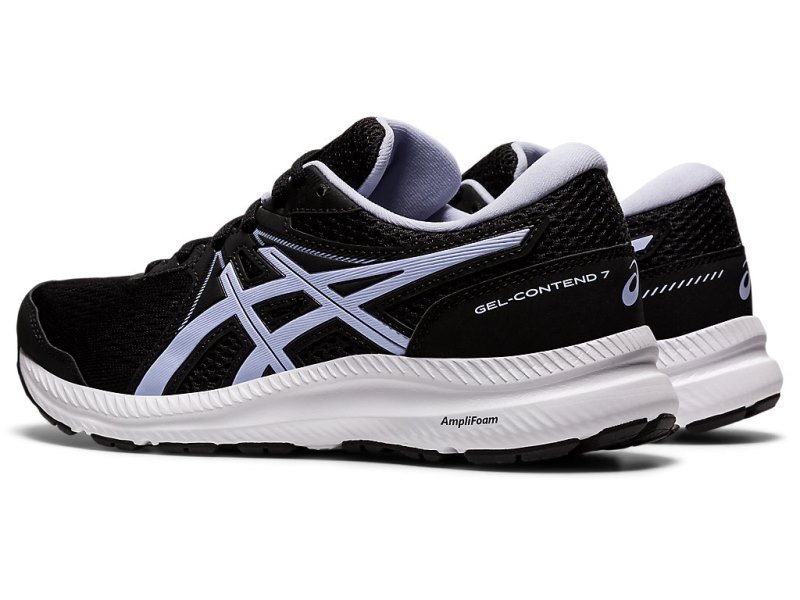 Women's Asics Gel-contend 7 (D) Running Shoes Black/Lilac Opal Canada | CA7228-935