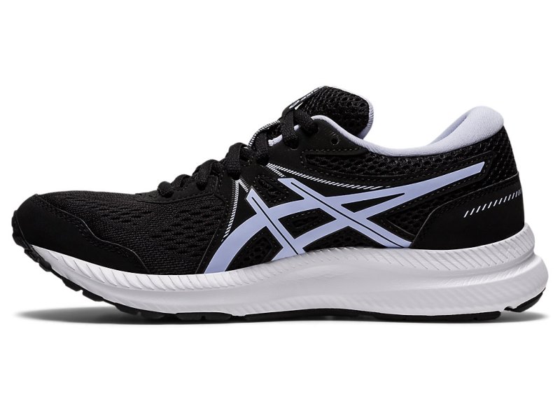 Women's Asics Gel-contend 7 (D) Running Shoes Black/Lilac Opal Canada | CA7228-935