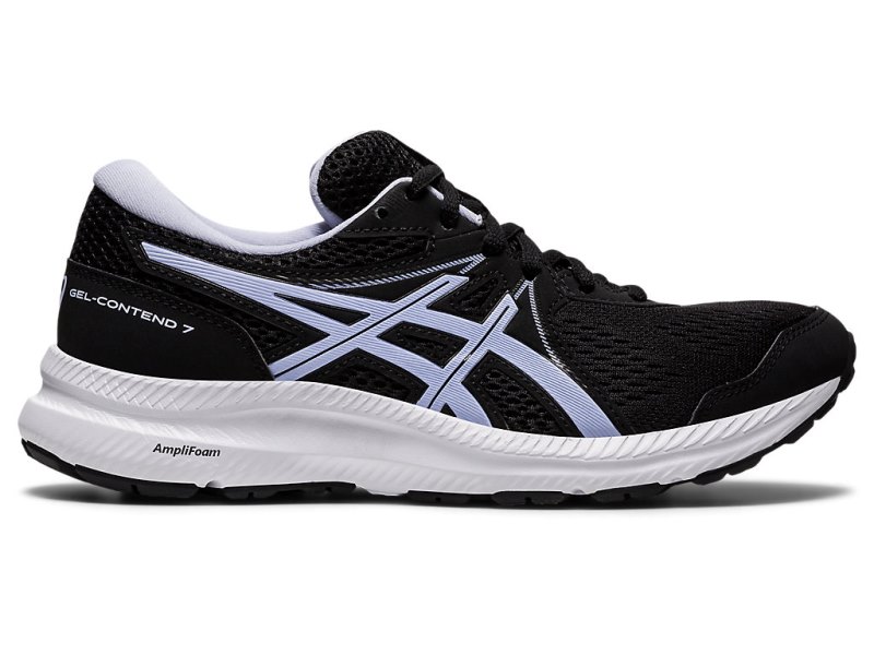 Women\'s Asics Gel-contend 7 (D) Running Shoes Black/Lilac Opal Canada | CA7228-935