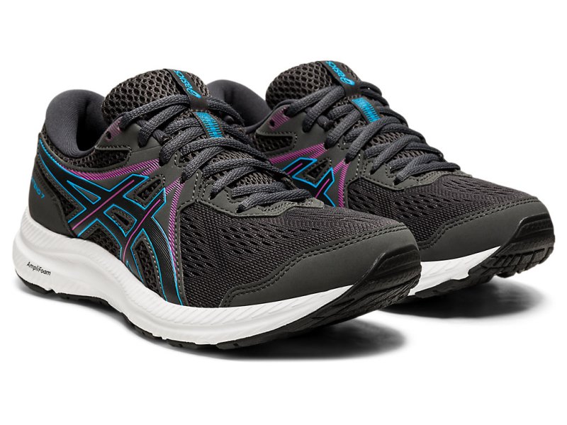 Women's Asics Gel-contend 7 Running Shoes Graphite Grey/Digital Aqua Canada | CA0499-939