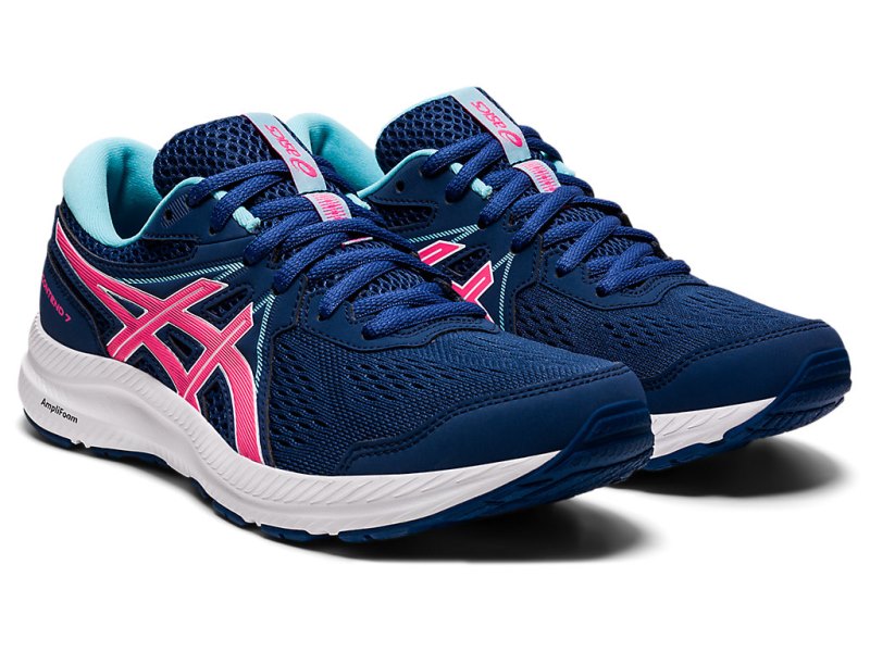 Women's Asics Gel-contend 7 Running Shoes Midnight Blue/Hot Pink Canada | CA7404-846