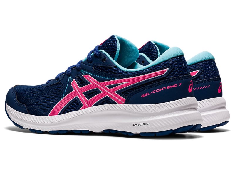 Women's Asics Gel-contend 7 Running Shoes Midnight Blue/Hot Pink Canada | CA7404-846