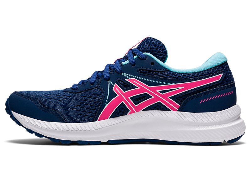 Women's Asics Gel-contend 7 Running Shoes Midnight Blue/Hot Pink Canada | CA7404-846