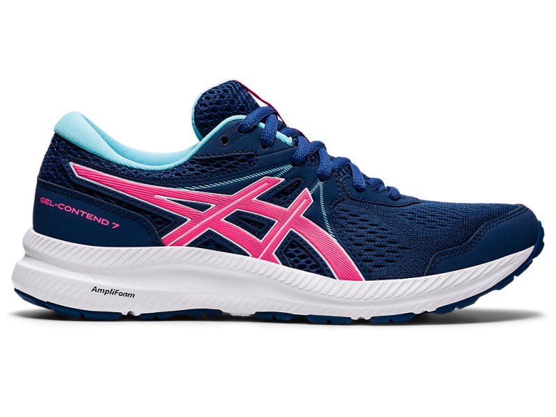 Women\'s Asics Gel-contend 7 Running Shoes Midnight Blue/Hot Pink Canada | CA7404-846