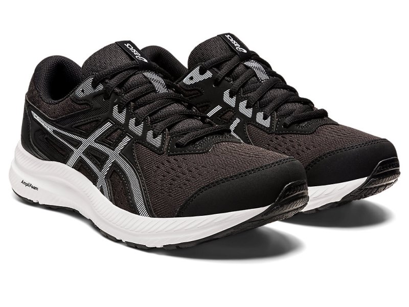 Women's Asics Gel-contend 8 Running Shoes Black/White Canada | CA0524-969