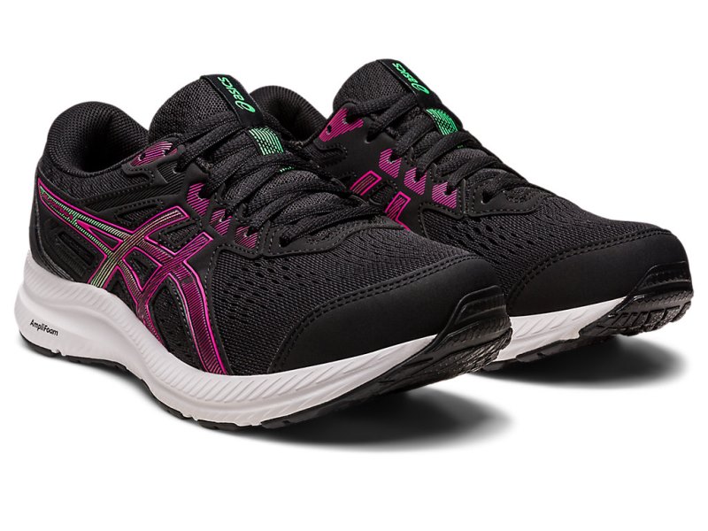 Women's Asics Gel-contend 8 Running Shoes Black/Pink Rave Canada | CA1885-032