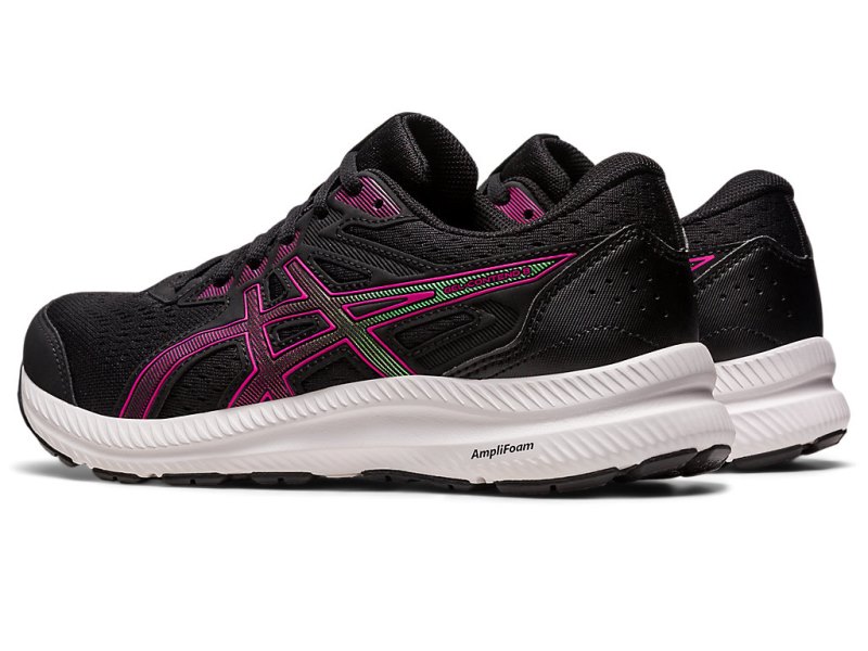 Women's Asics Gel-contend 8 Running Shoes Black/Pink Rave Canada | CA1885-032