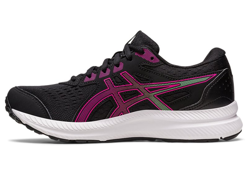 Women's Asics Gel-contend 8 Running Shoes Black/Pink Rave Canada | CA1885-032