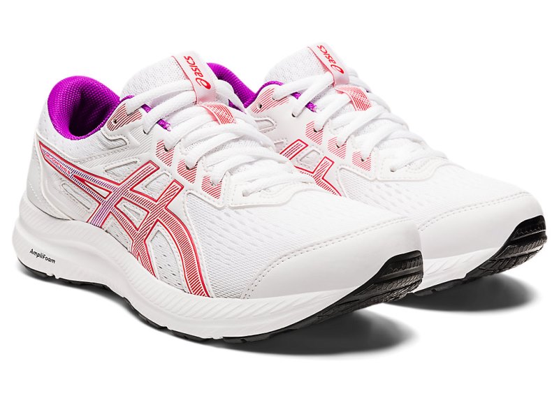 Women's Asics Gel-contend 8 Running Shoes White/Red Alert Canada | CA3036-190