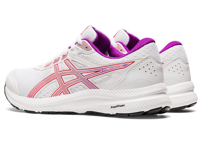 Women's Asics Gel-contend 8 Running Shoes White/Red Alert Canada | CA3036-190