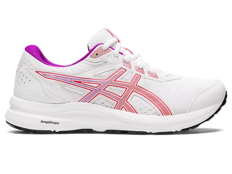 Women\'s Asics Gel-contend 8 Running Shoes White/Red Alert Canada | CA3036-190