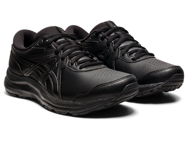 Women's Asics Gel-contend Walker Running Shoes Black/Black Canada | CA8443-052