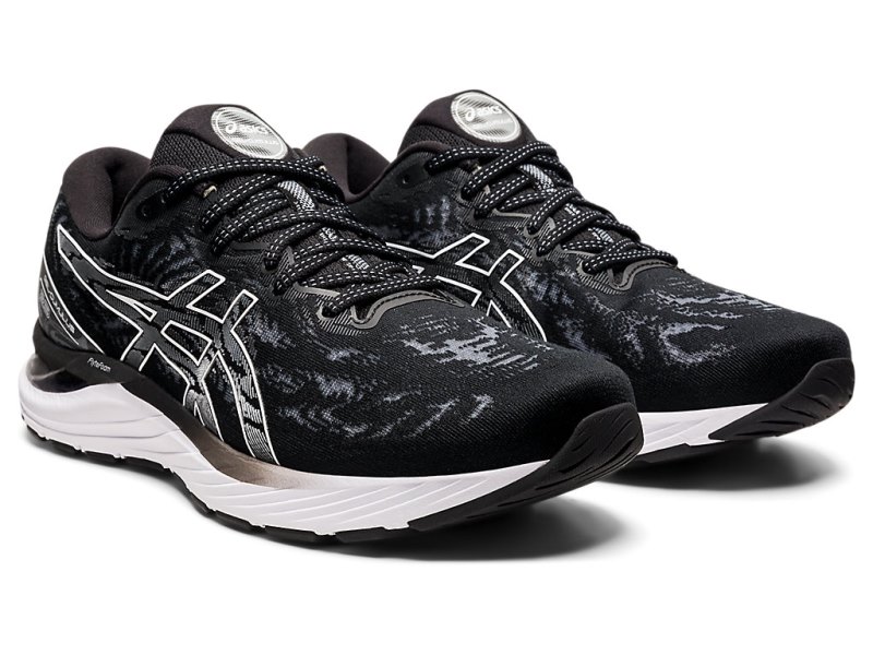 Women's Asics Gel-cumulus 23 (D) Running Shoes Black/White Canada | CA0979-376