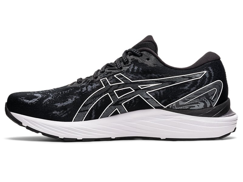 Women's Asics Gel-cumulus 23 (D) Running Shoes Black/White Canada | CA0979-376