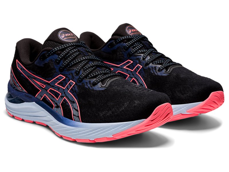 Women's Asics Gel-cumulus 23 Running Shoes Black/Blazing Coral Canada | CA5396-726