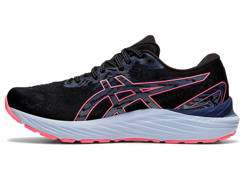 Women's Asics Gel-cumulus 23 Running Shoes Black/Blazing Coral Canada | CA5396-726