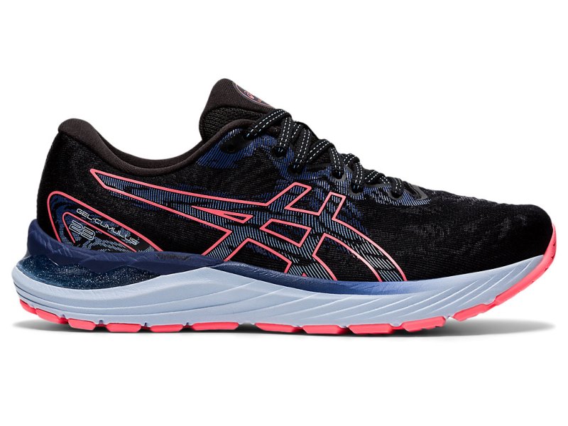 Women\'s Asics Gel-cumulus 23 Running Shoes Black/Blazing Coral Canada | CA5396-726