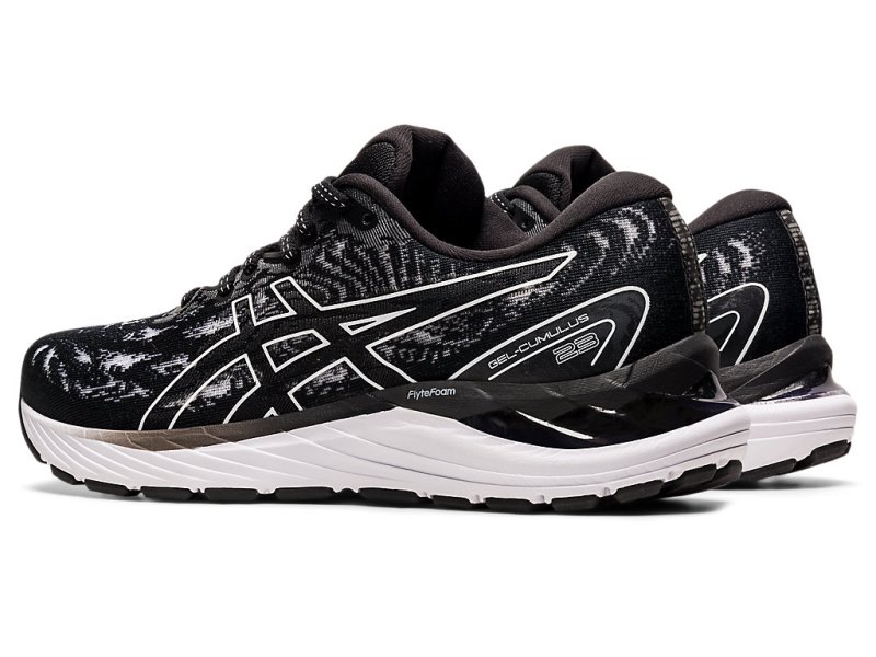 Women's Asics Gel-cumulus 23 Running Shoes Black/White Canada | CA6703-651