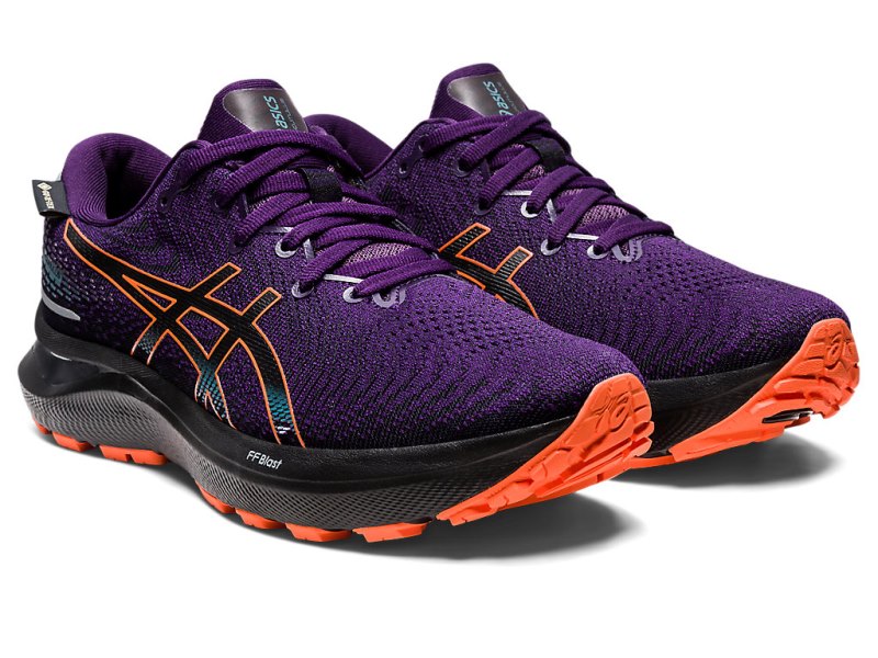 Women's Asics Gel-cumulus 24 GTX Running Shoes Night Shade/Nova Orange Canada | CA0252-931