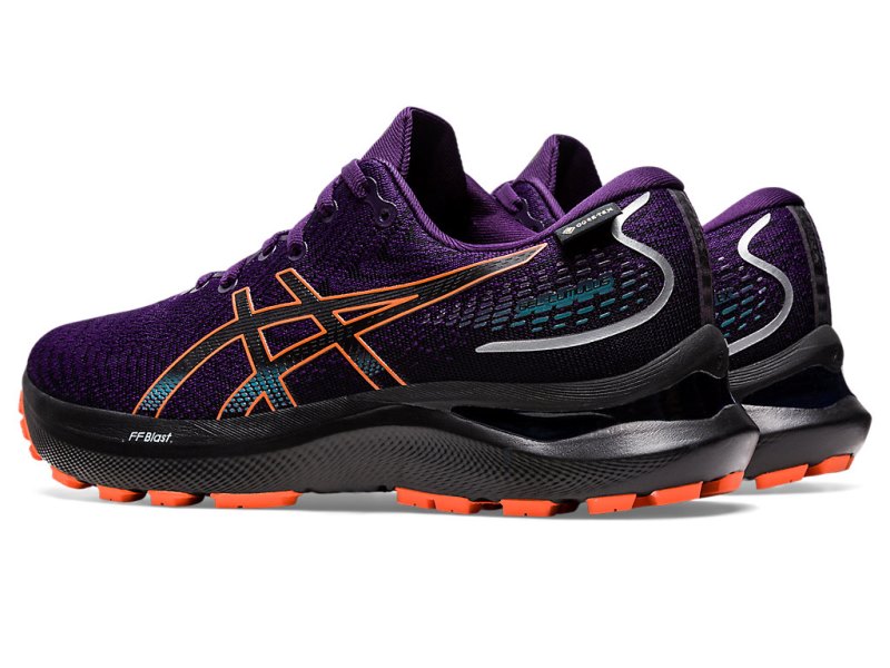 Women's Asics Gel-cumulus 24 GTX Running Shoes Night Shade/Nova Orange Canada | CA0252-931