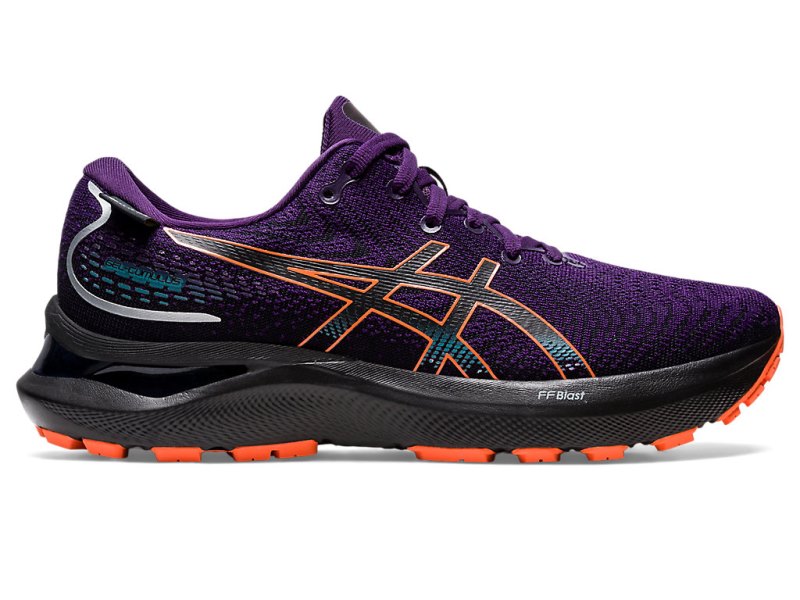 Women\'s Asics Gel-cumulus 24 GTX Running Shoes Night Shade/Nova Orange Canada | CA0252-931