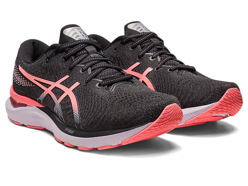 Women's Asics Gel-cumulus 24 Running Shoes Black/Papaya Canada | CA2696-241