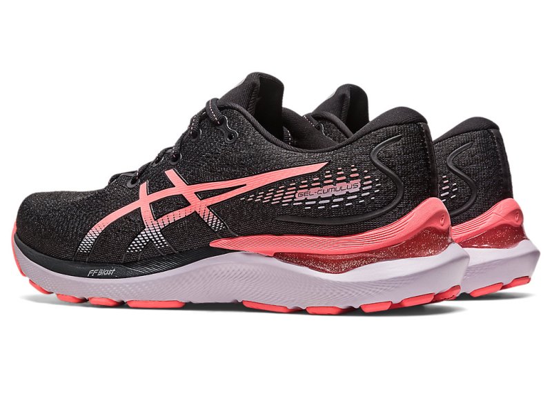 Women's Asics Gel-cumulus 24 Running Shoes Black/Papaya Canada | CA2696-241